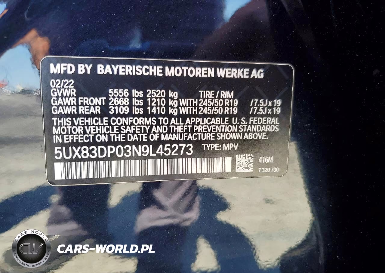 2022 BMW X3 M40I VIN:5UX83DP03N9L45273 - 13