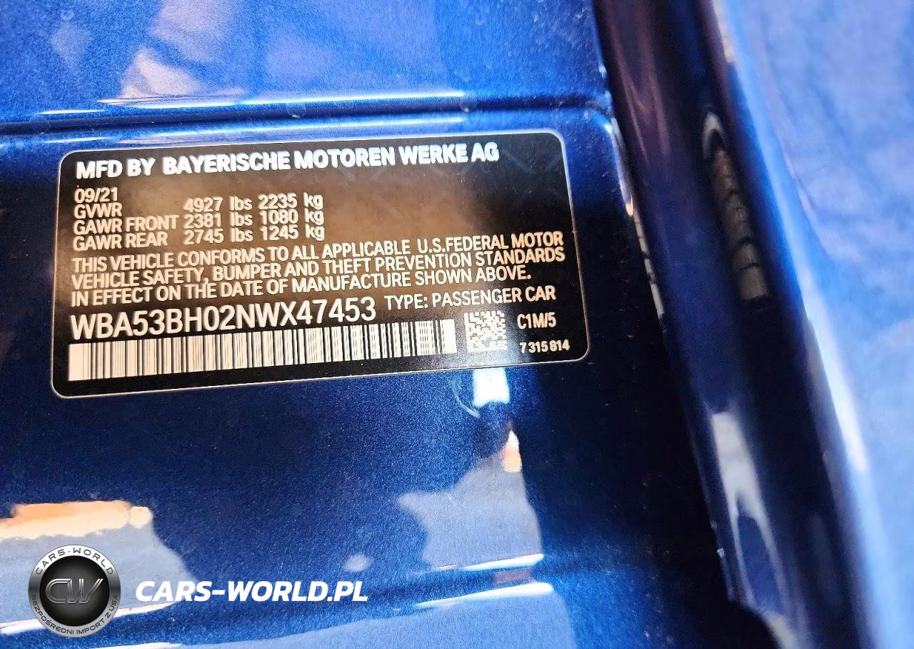 2022 BMW 530 I VIN:WBA53BH02NWX47453 - 12