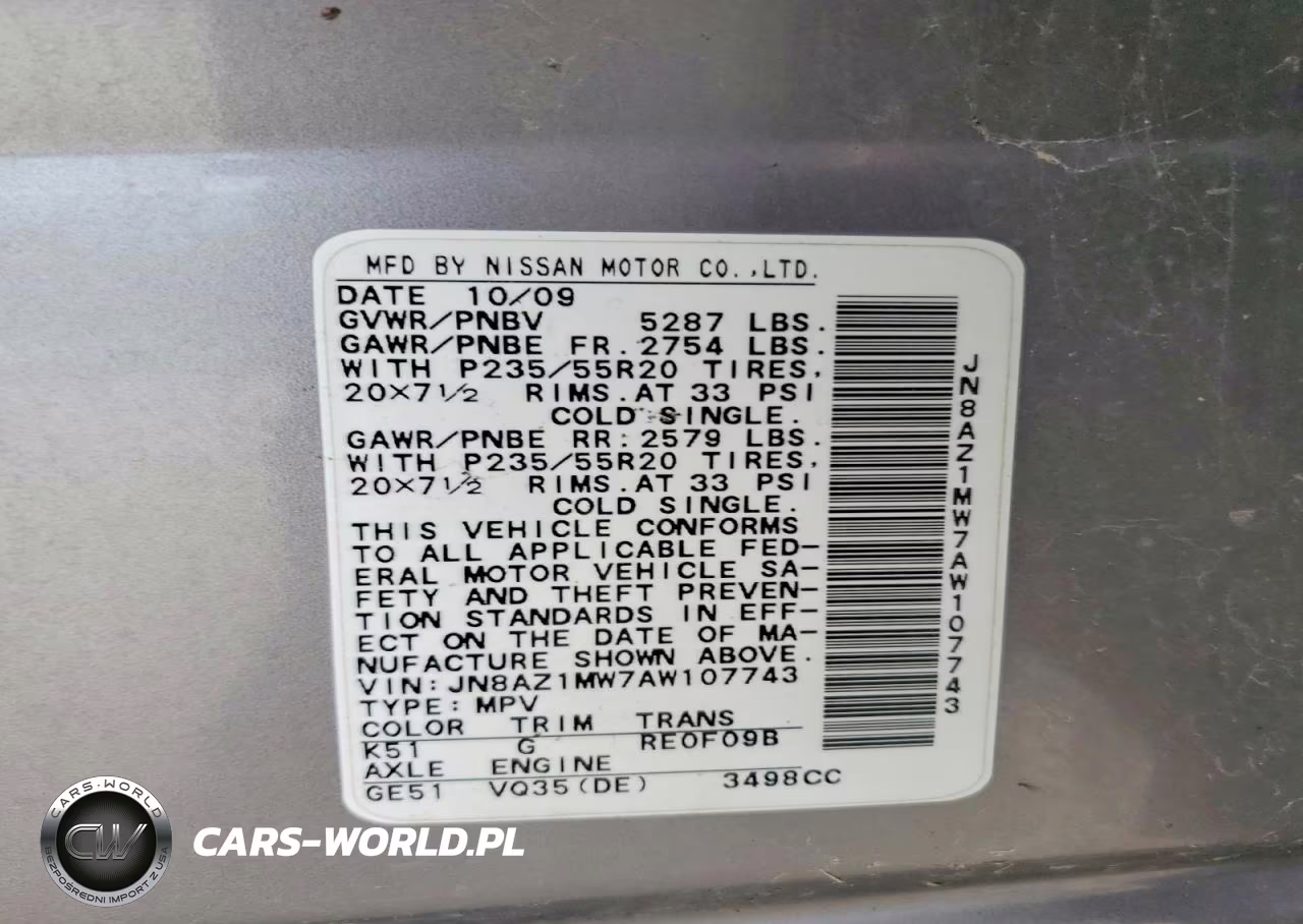2010 Nissan Murano S VIN:JN8AZ1MW7AW107743 - 13