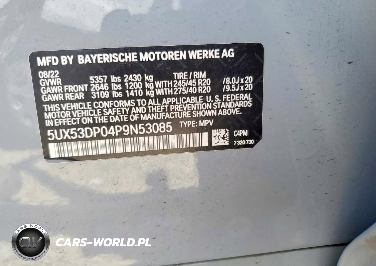 2023 BMW X3 VIN:5UX53DP04P9N53085 - 14