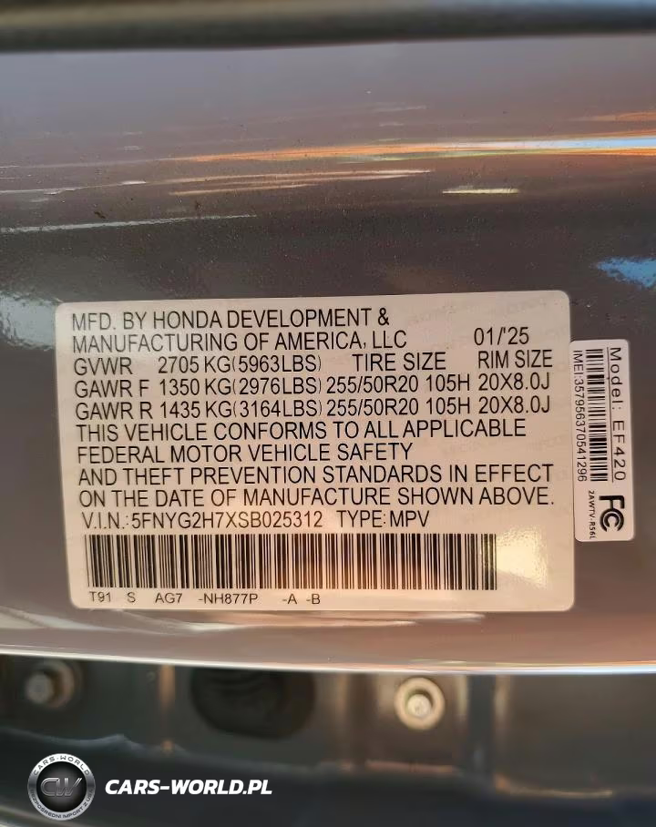 2025 Honda Pilot Touring VIN:5FNYG2H7XSB025312 - 14