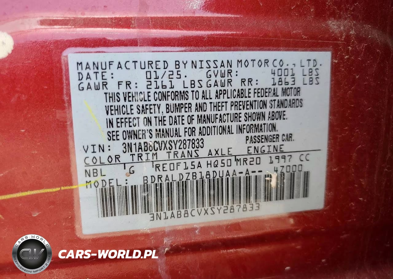2025 Nissan Sentra Sv VIN:3N1AB8CVXSY287833 - 12