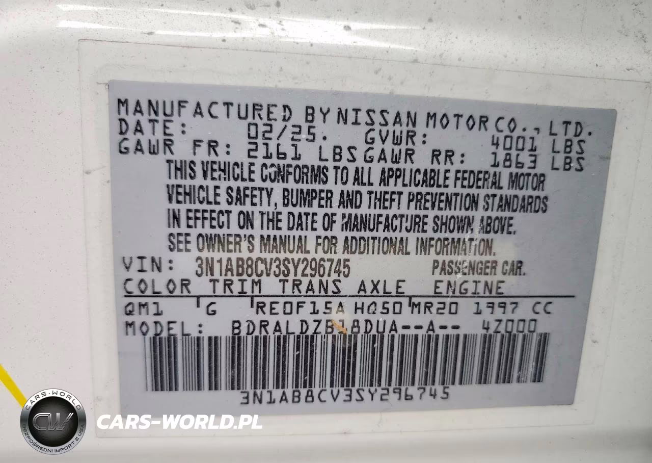 2025 Nissan Sentra Sv VIN:3N1AB8CV3SY296745 - 12