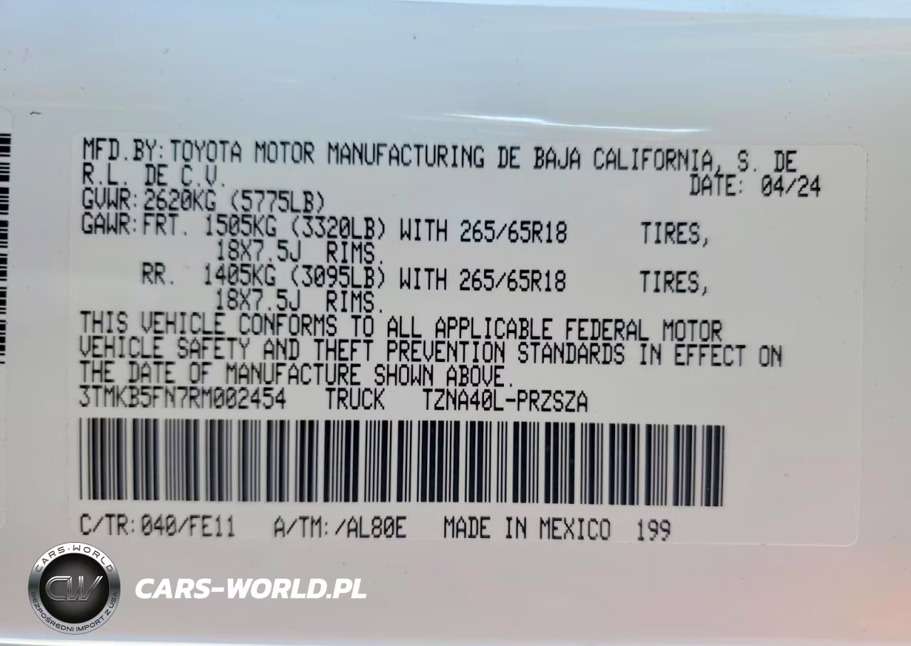 2024 Toyota Tacoma Trd Sport VIN:3TMKB5FN7RM002454 - 13