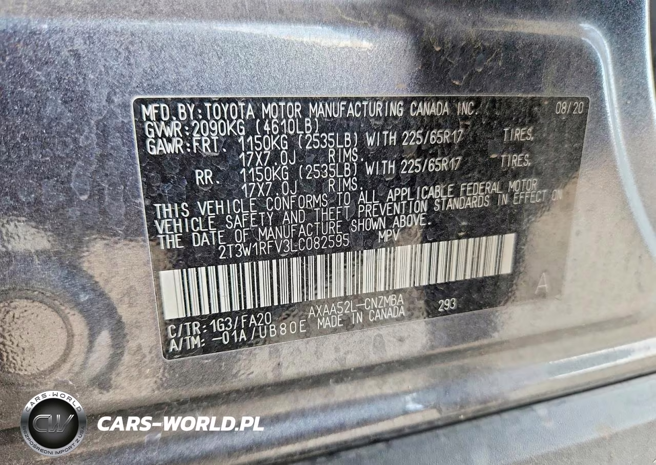 2020 Toyota Rav4 Xle VIN:2T3W1RFV3LC082595 - 14