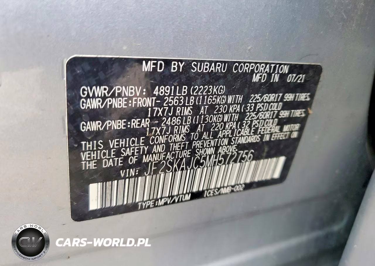2021 Subaru Forester Premium VIN:JF2SKAJC5MH572756 - 13