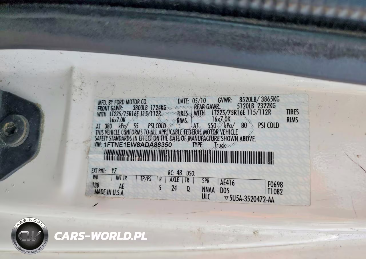 2010 Ford Econoline E150 Van VIN:1FTNE1EW8ADA88350 - 13
