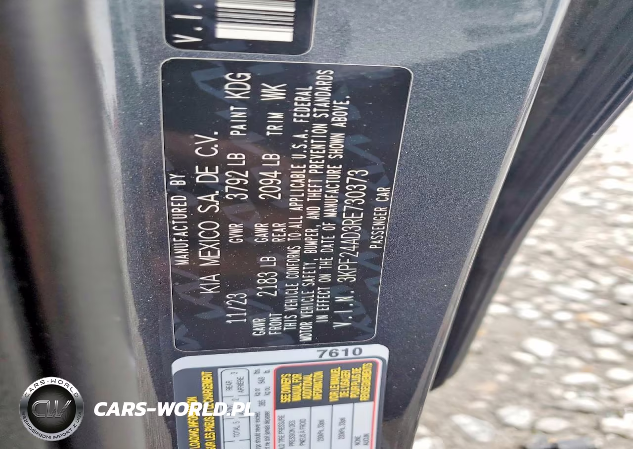 2024 Kia Forte Lxs VIN:3KPF24AD3RE730373 - 12