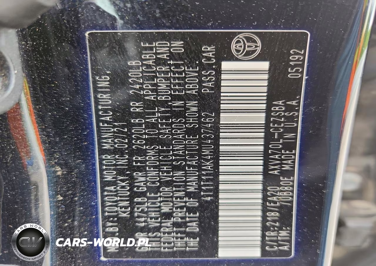 2021 Toyota Camry Se VIN:4T1T11AK4MU437462 - 12