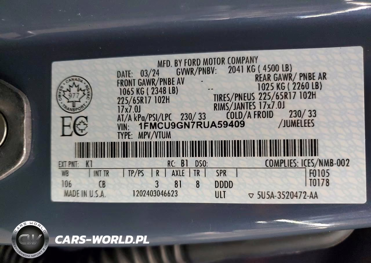 2024 Ford Escape Active VIN:1FMCU9GN7RUA59409 - 14