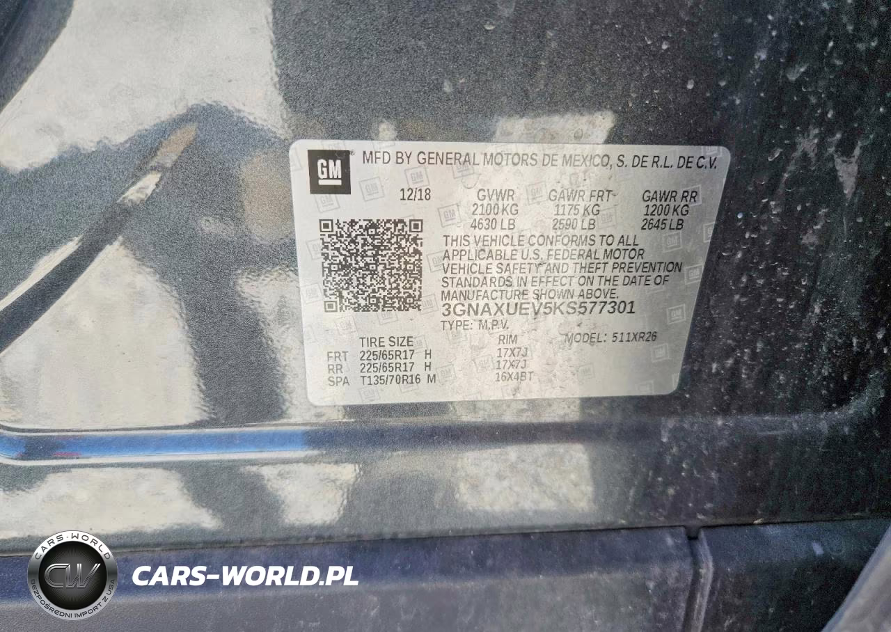 2019 Chevrolet Equinox Lt VIN:3GNAXUEV5KS577301 - 13