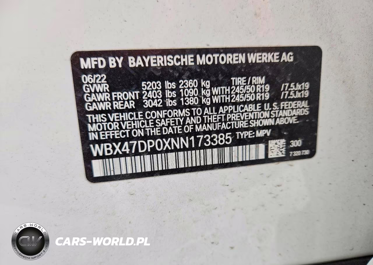2022 BMW X3 Sdrive30I VIN:WBX47DP0XNN173385 - 14