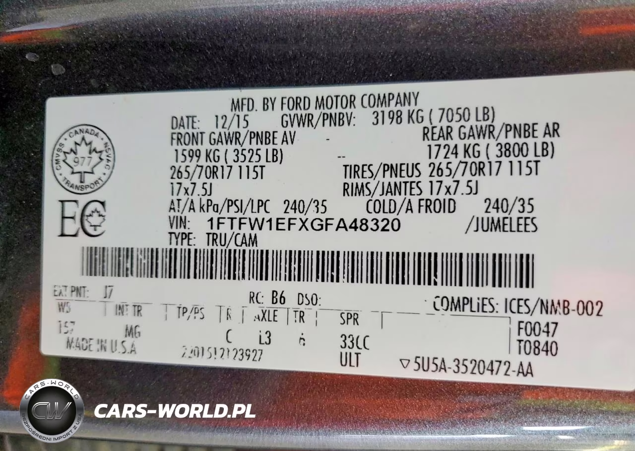 2016 Ford F150 Supercrew VIN:1FTFW1EFXGFA48320 - 13