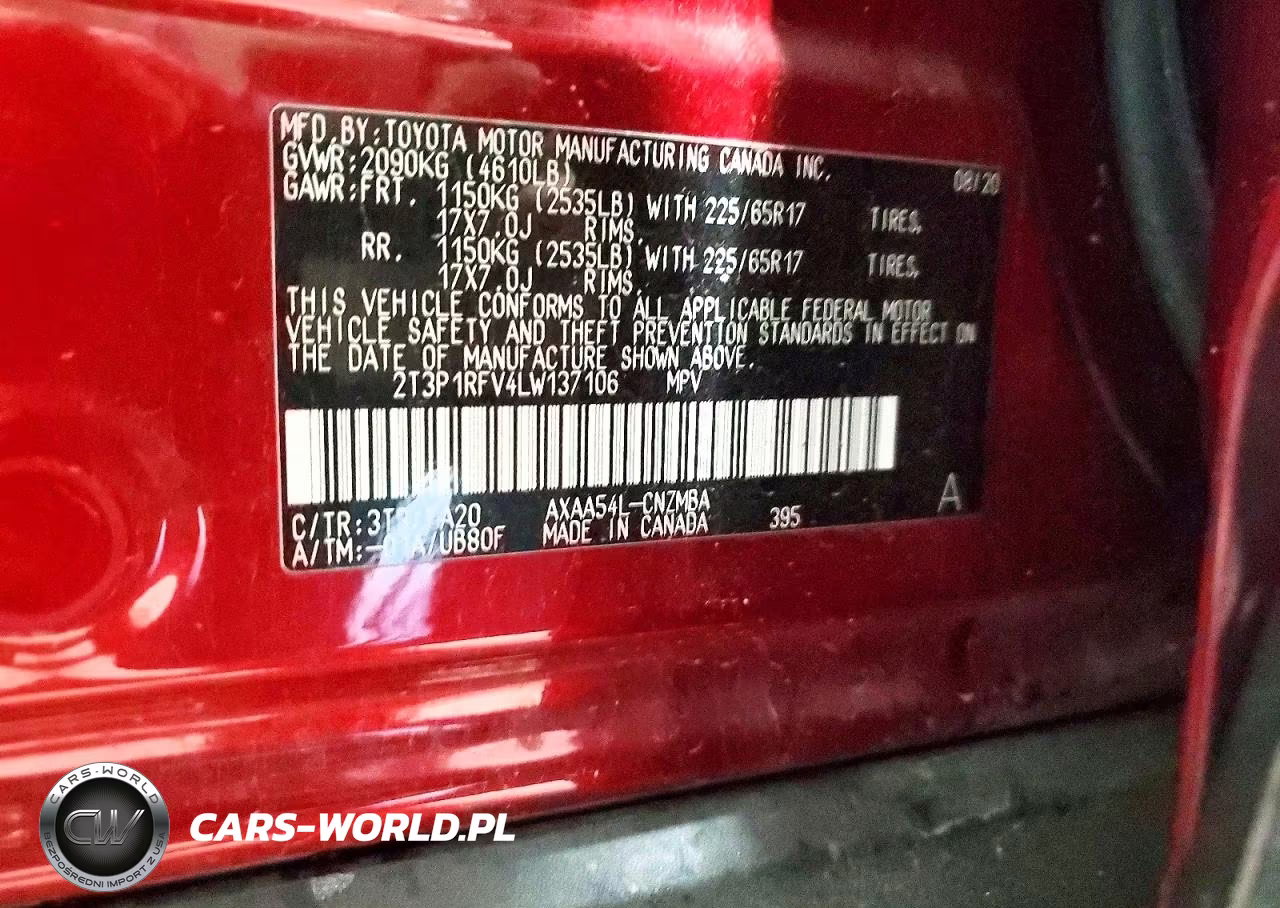 2020 Toyota Rav4 Xle VIN:2T3P1RFV4LW137106 - 13