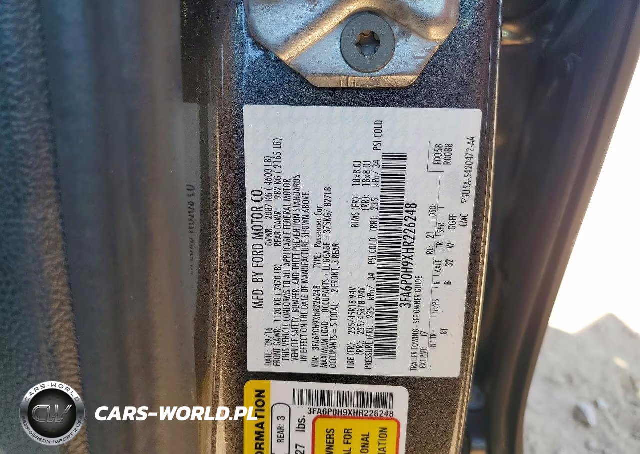 2017 Ford Fusion Se VIN:3FA6P0H9XHR226248 - 12