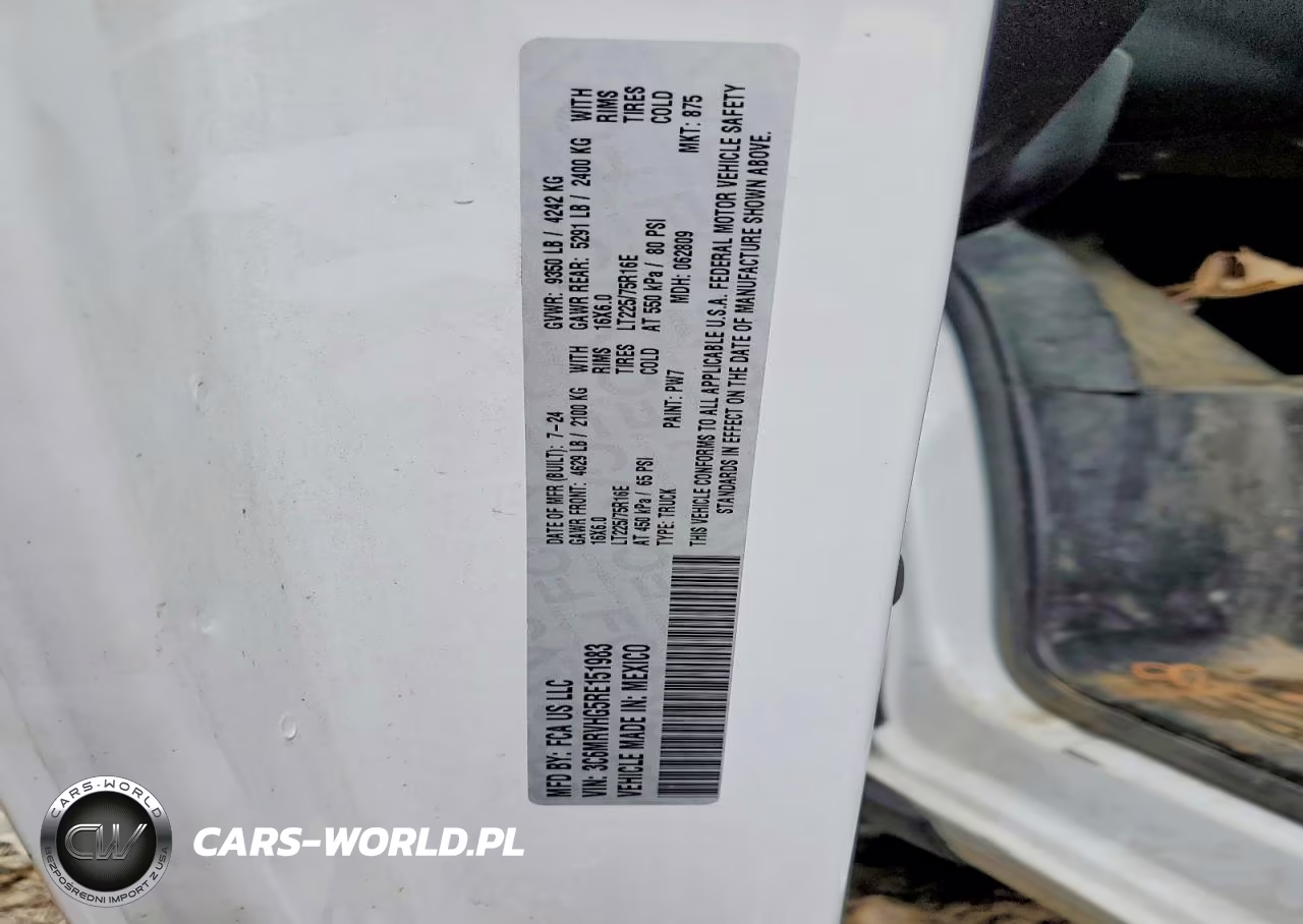 2024 Ram Promaster 3500 3500 High VIN:3C6MRVHG5RE151983 - 13
