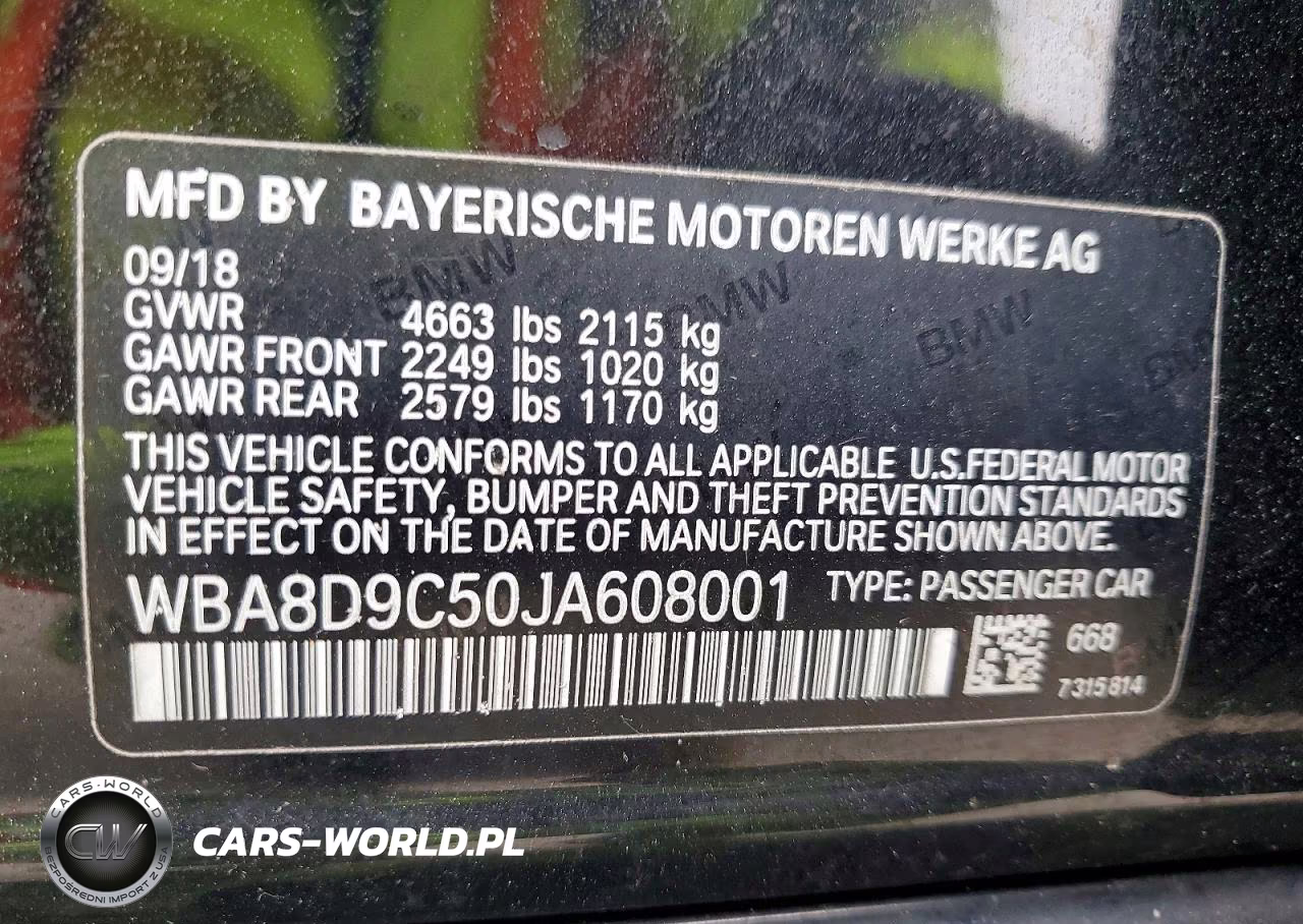 2018 BMW 330 Xi VIN:WBA8D9C50JA608001 - 13