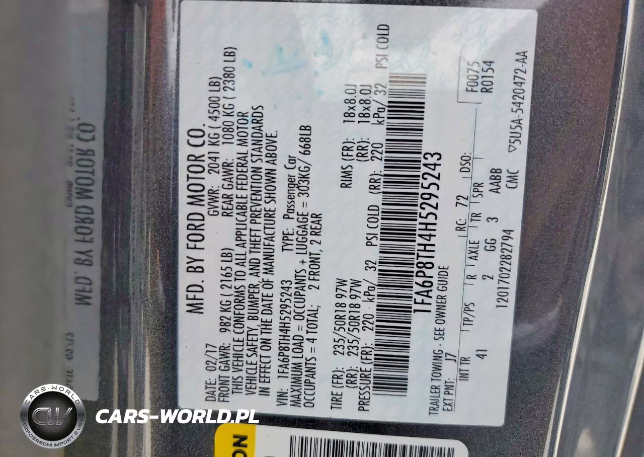 2017 Ford Mustang VIN:1FA6P8TH4H5295243 - 12