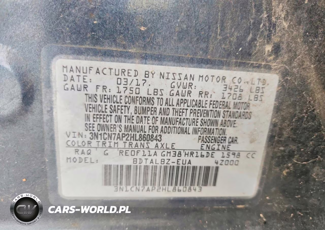 2017 Nissan Versa 1.6 Sv VIN:3N1CN7AP2HL860843 - 12