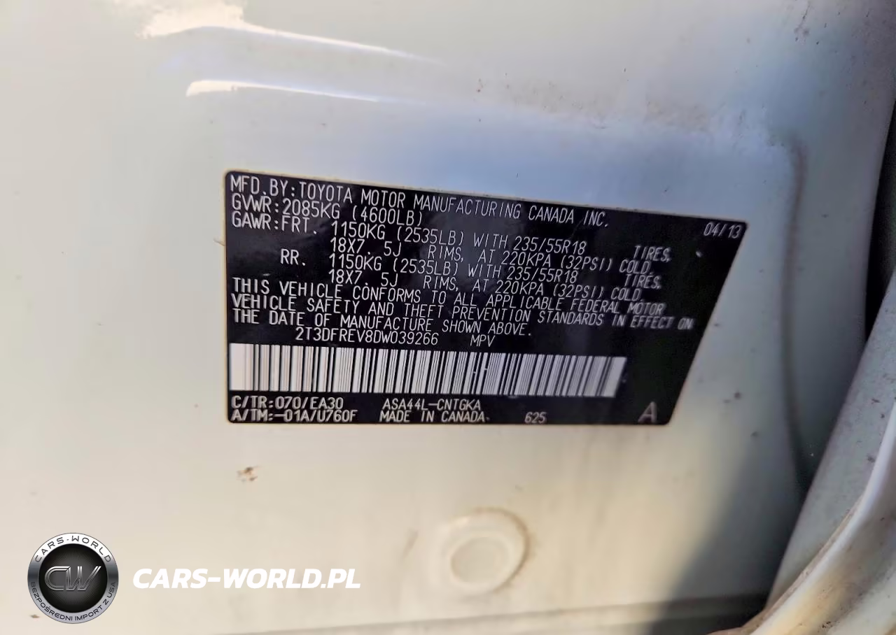 2013 Toyota Rav4 Limited VIN:2T3DFREV8DW039266 - 13