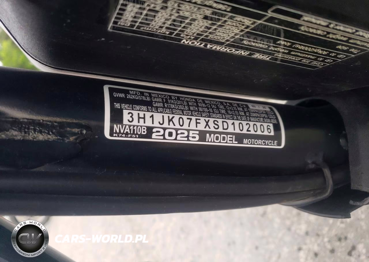 2025 Honda Nva110 B VIN:3H1JK07FXSD102006 - 9