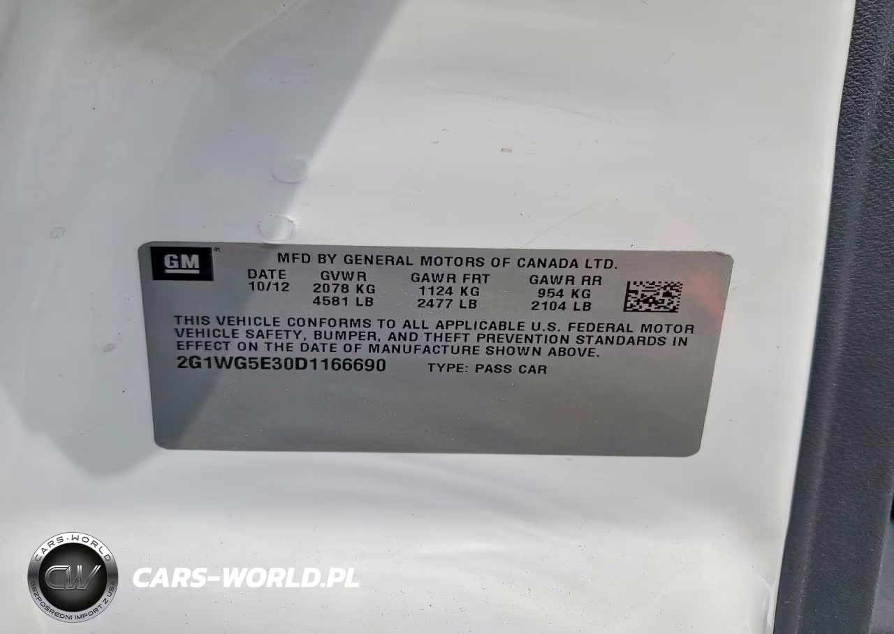 2013 Chevrolet Impala Lt VIN:2G1WG5E30D1166690 - 12