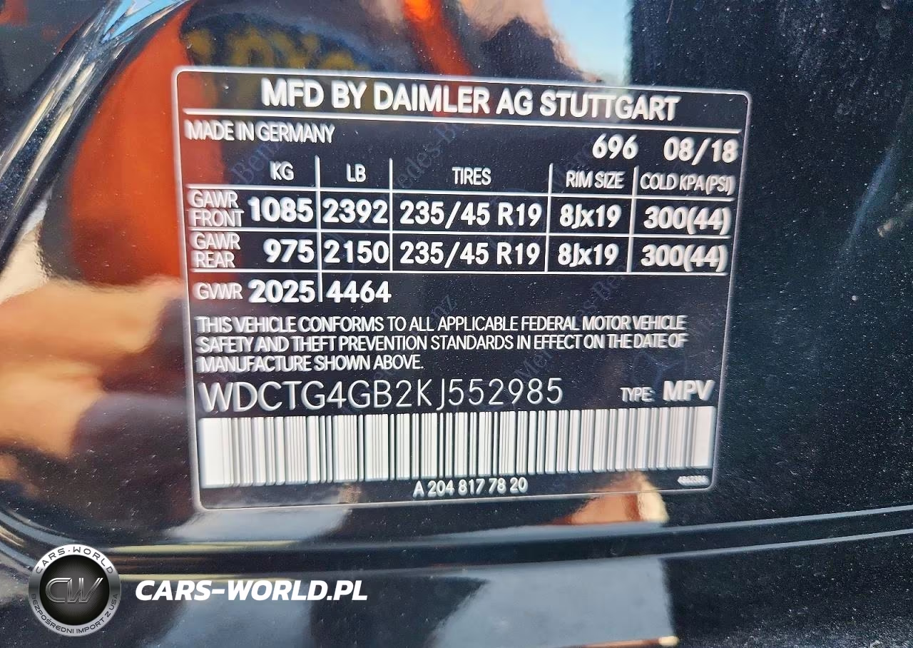 2019 Mercedes-Benz Gla 250 4Matic VIN:WDCTG4GB2KJ552985 - 12