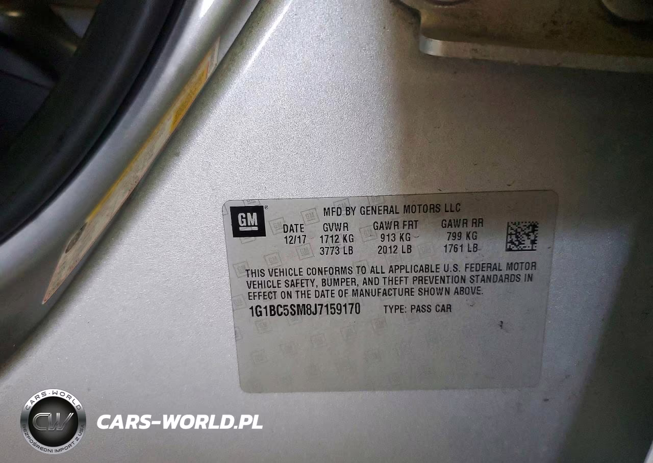 2018 Chevrolet Cruze Ls VIN:1G1BC5SM8J7159170 - 12