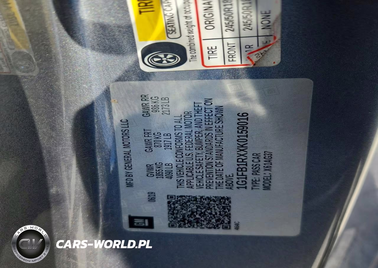 2019 Chevrolet Camaro Ls VIN:1G1FB1RXXK0159016 - 13