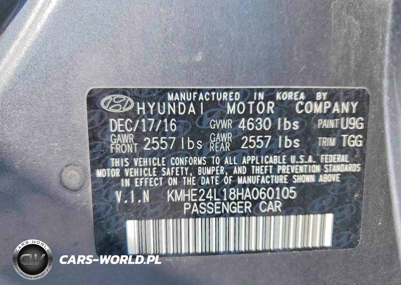 2017 Hyundai Sonata Hybrid Se VIN:KMHE24L18HA060105 - 12