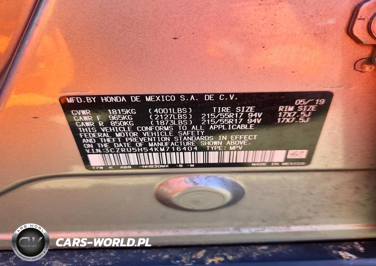 2019 Honda Hr-V Ex VIN:3CZRU5H54KM716404 - 13