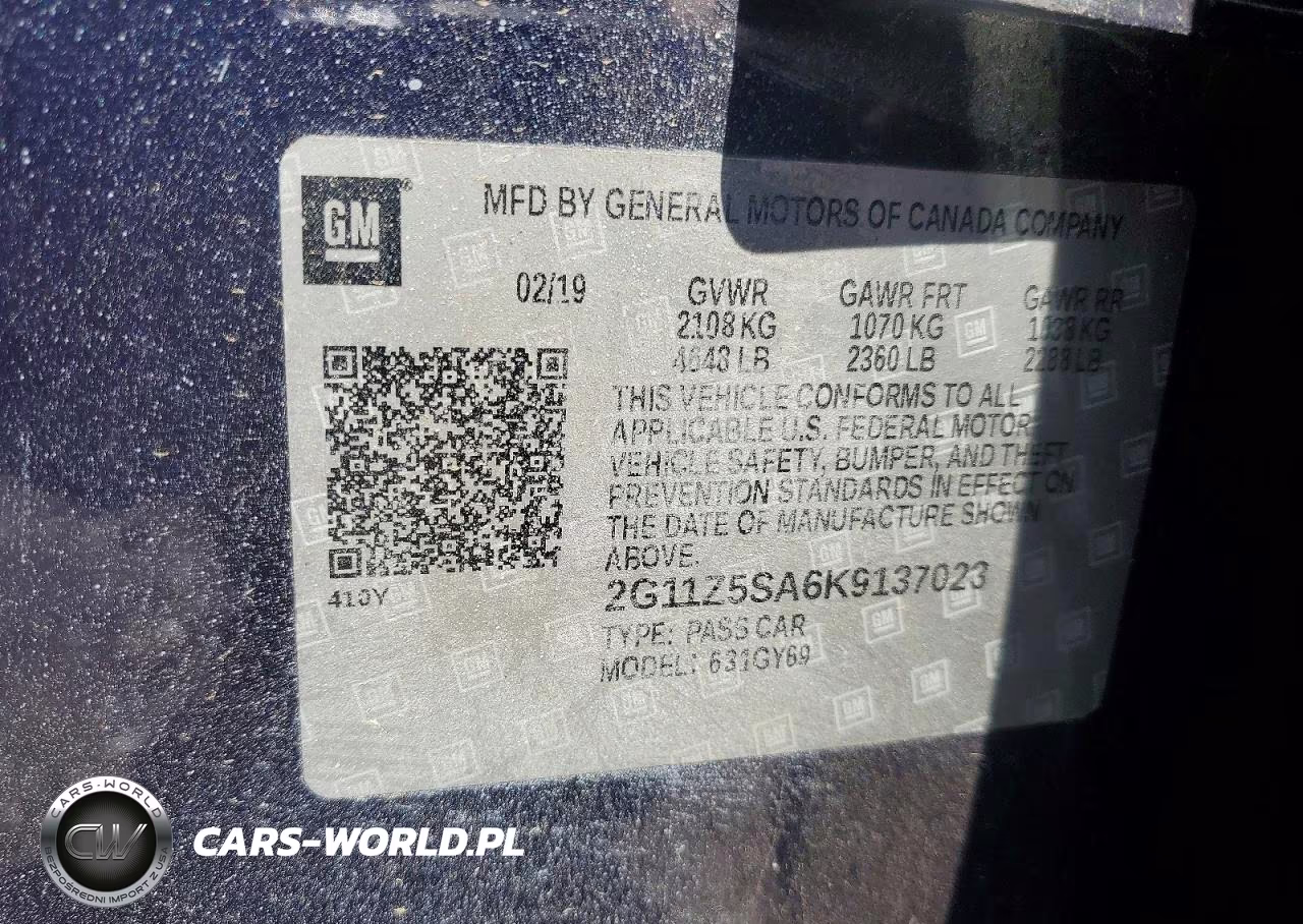 2019 Chevrolet Impala Lt VIN:2G11Z5SA6K9137023 - 12
