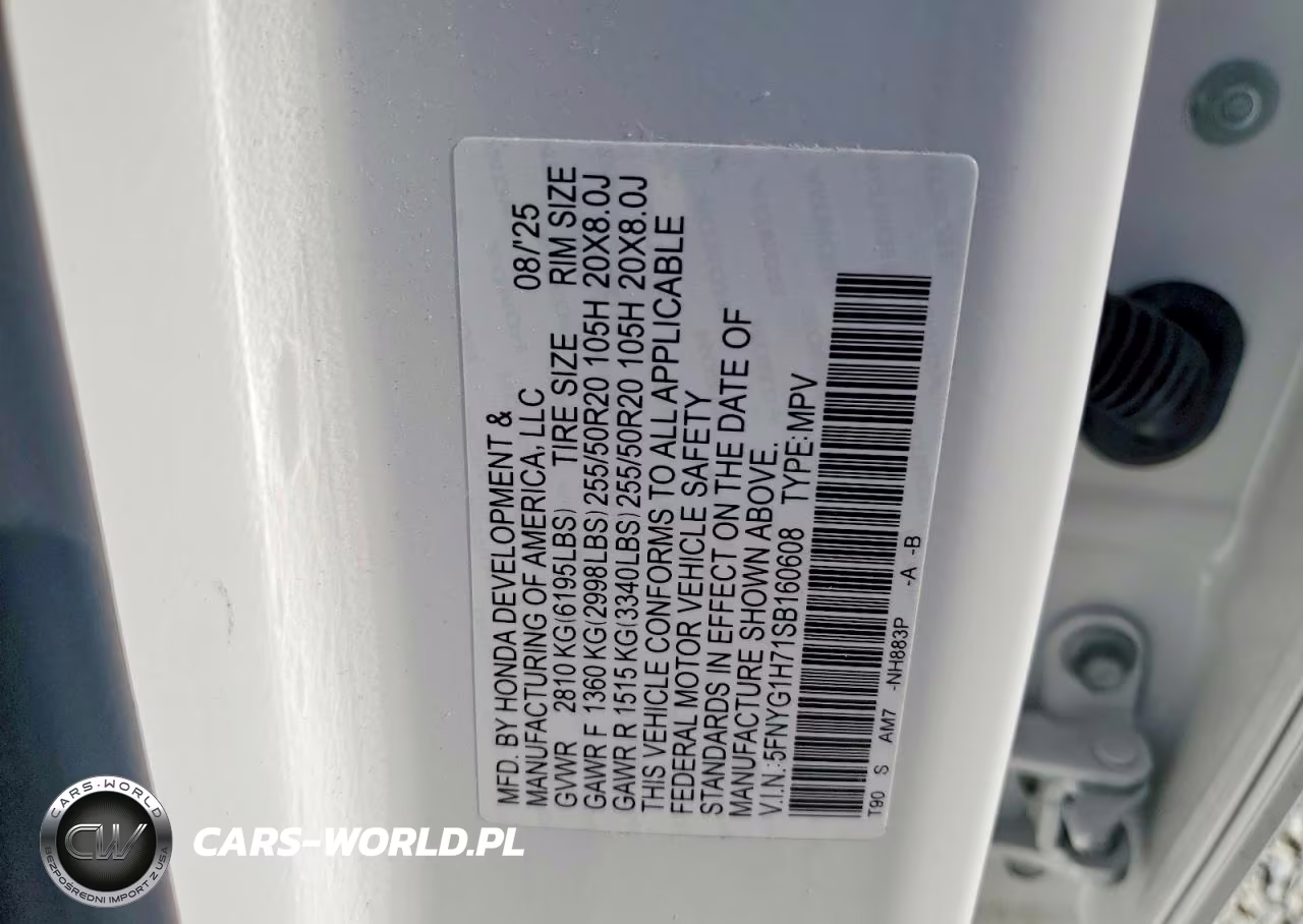 2025 Honda Pilot Touring VIN:5FNYG1H71SB160608 - 13
