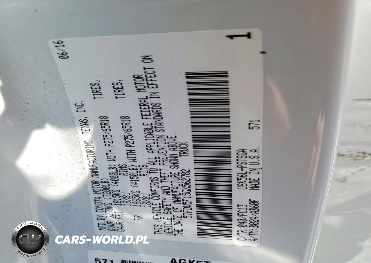 2016 Toyota Tundra Sr5 VIN:5TFDW5F15GX562782 - 12