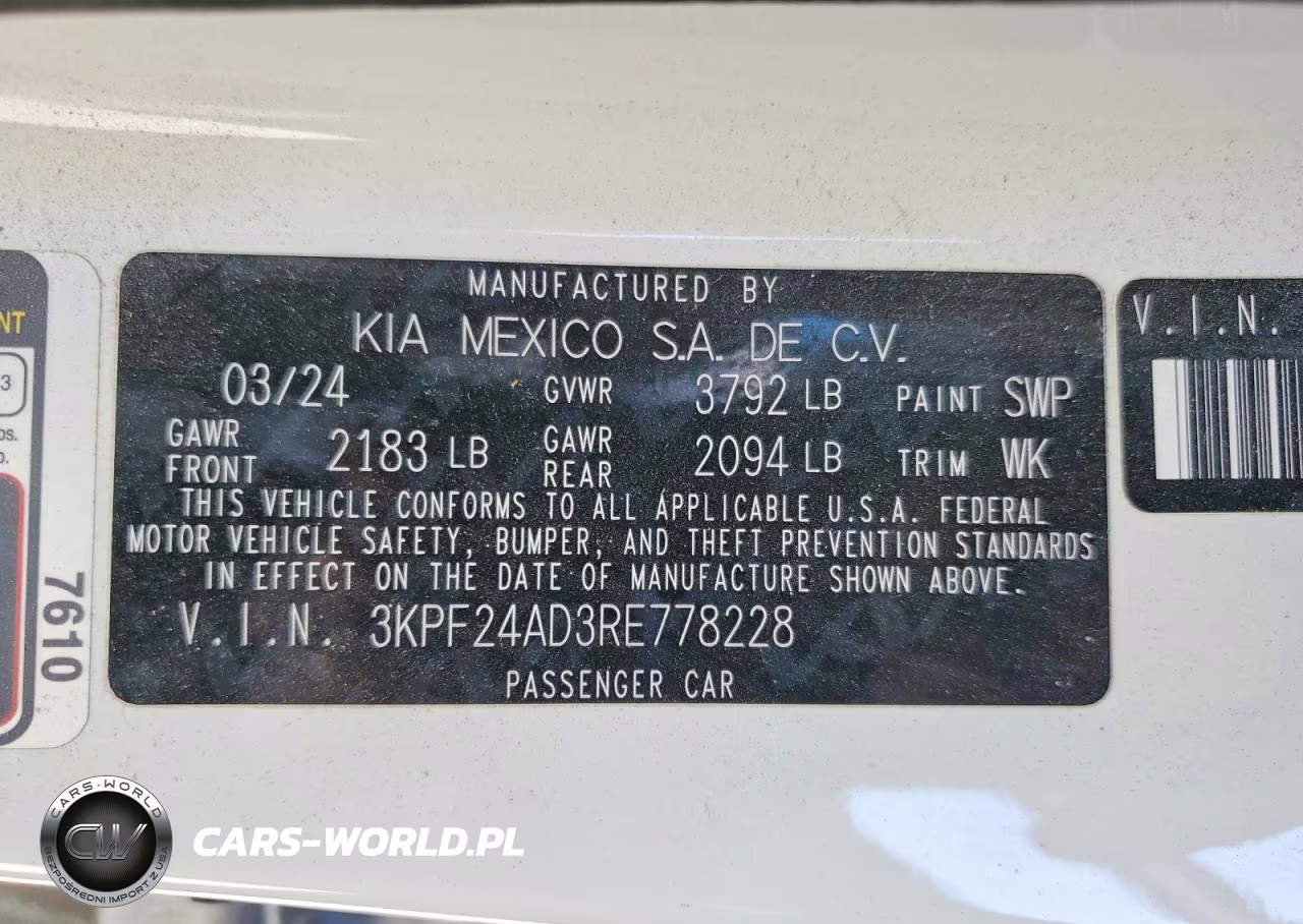 2024 Kia Forte Lxs VIN:3KPF24AD3RE778228 - 12