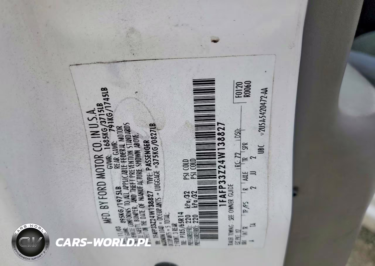 2004 Ford Focus Lx VIN:1FAFP33Z24W138827 - 12