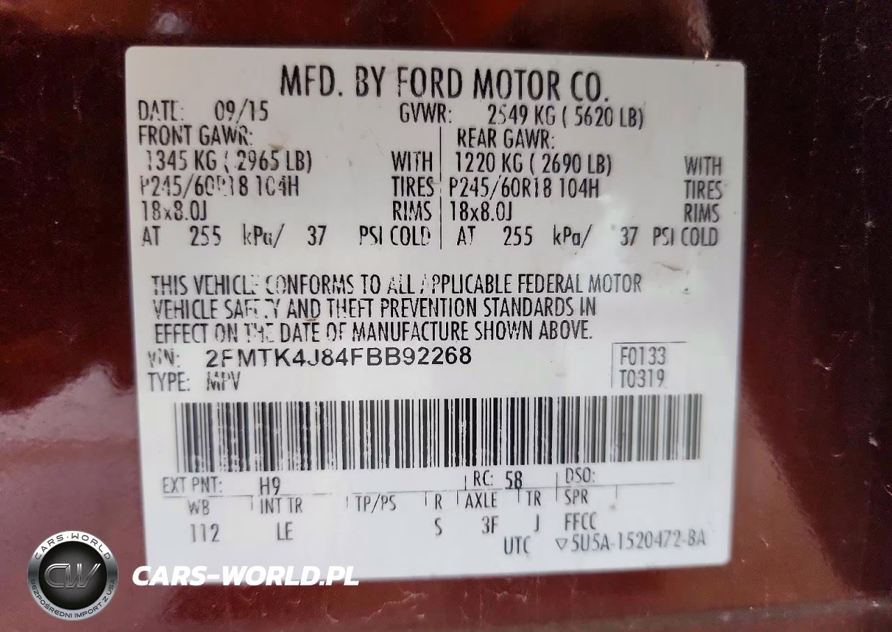 2015 Ford Edge VIN:2FMTK4J84FBB92268 - 12