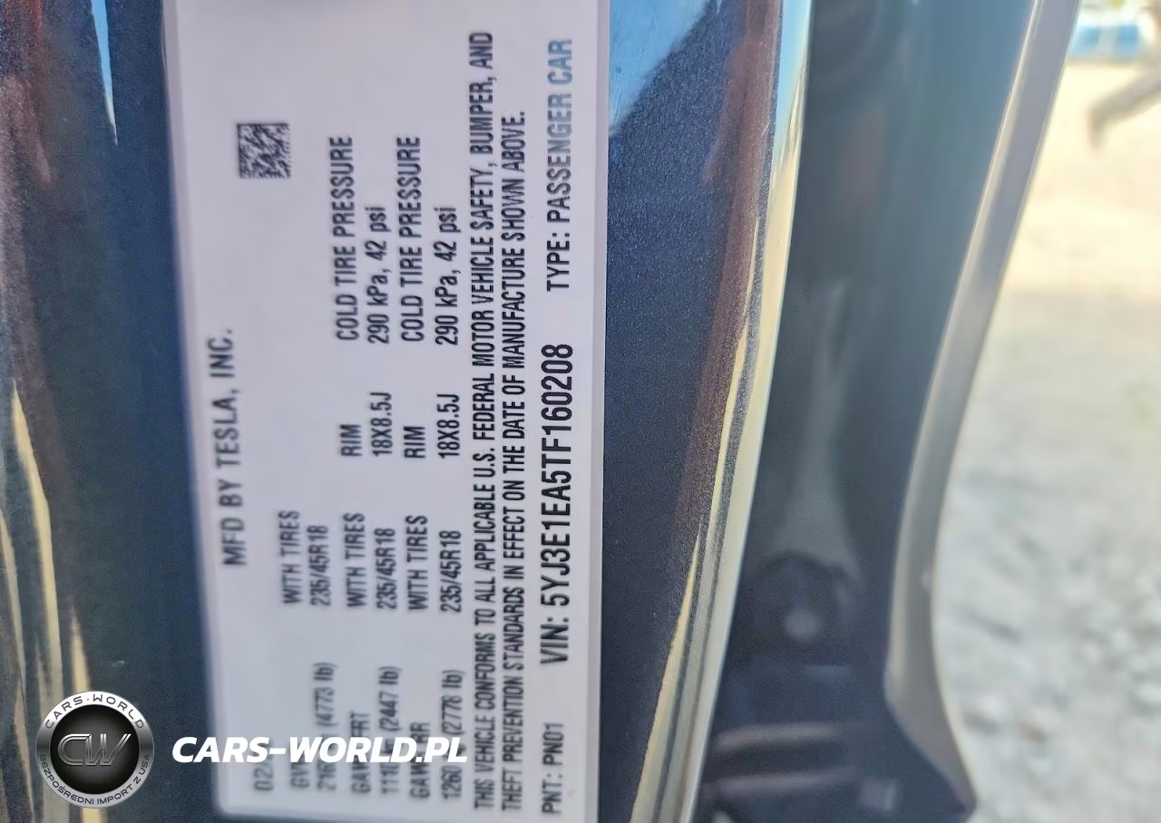2026 Tesla Model 3 VIN:5YJ3E1EA5TF160208 - 13