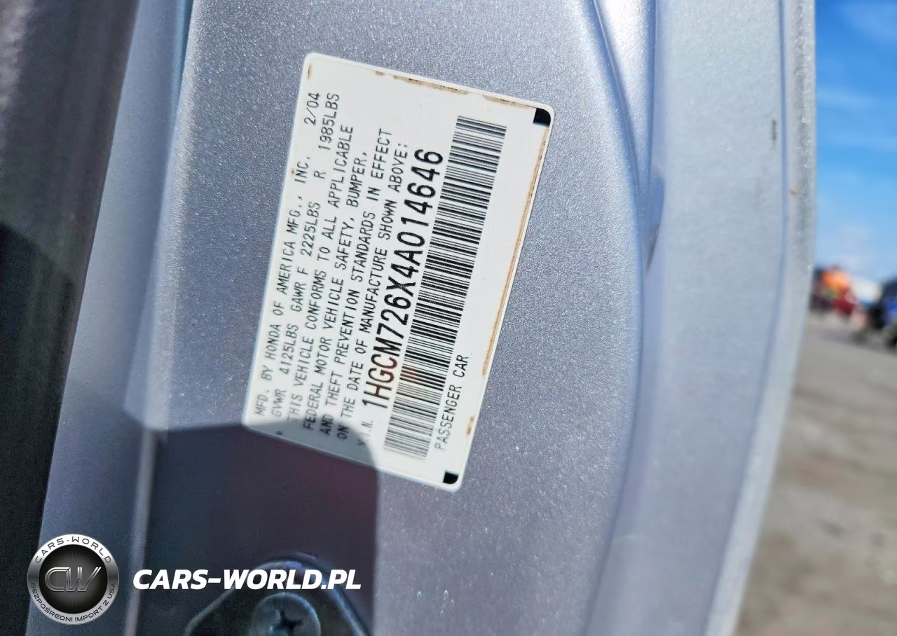 2004 Honda Accord Ex VIN:1HGCM726X4A014646 - 13