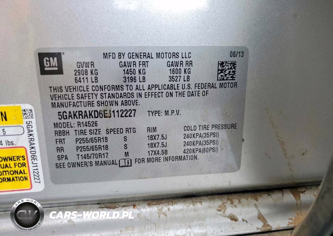2014 Buick Enclave VIN:5GAKRAKD6EJ112227 - 13