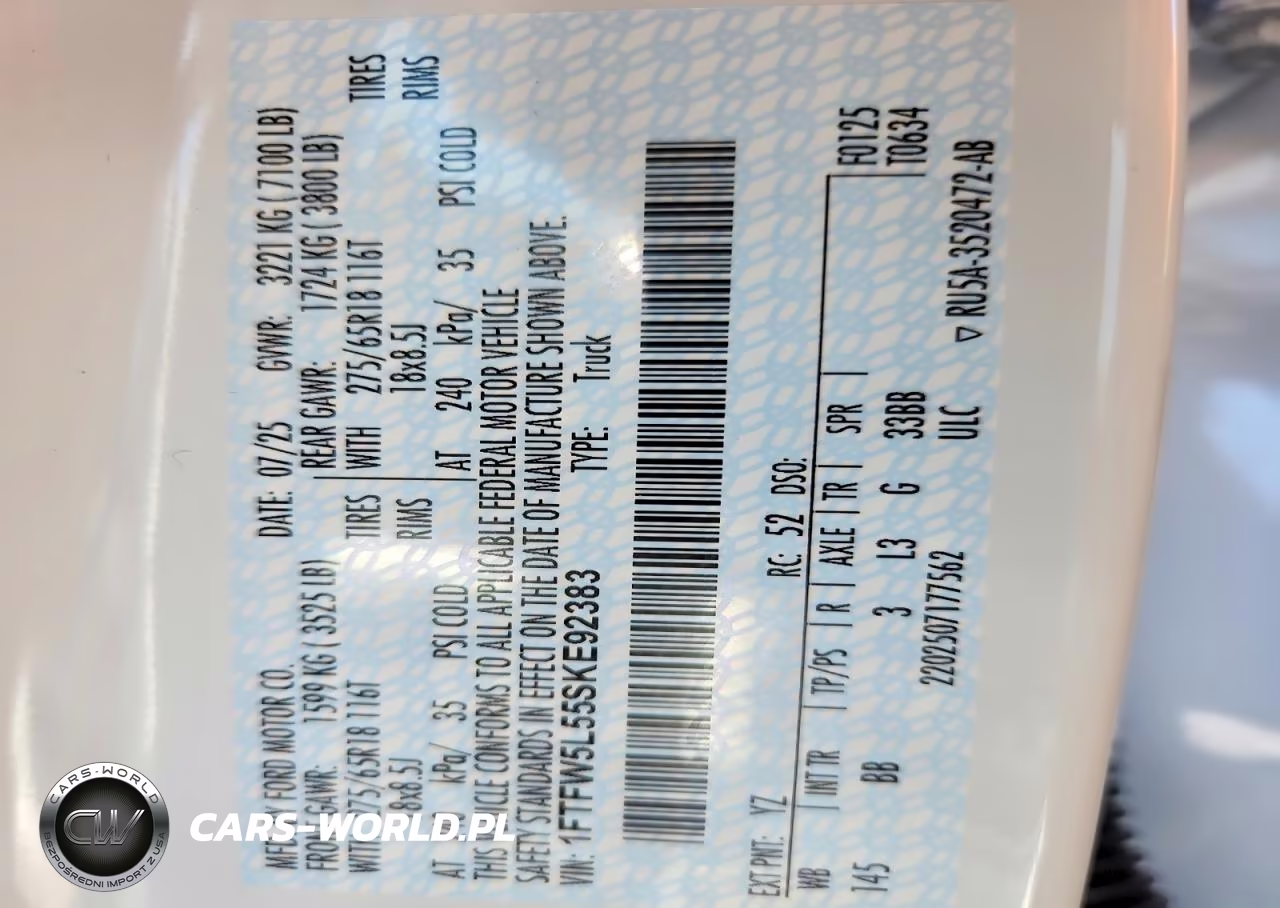 2025 Ford F150 Lariat VIN:1FTFW5L55SKE92383 - 12
