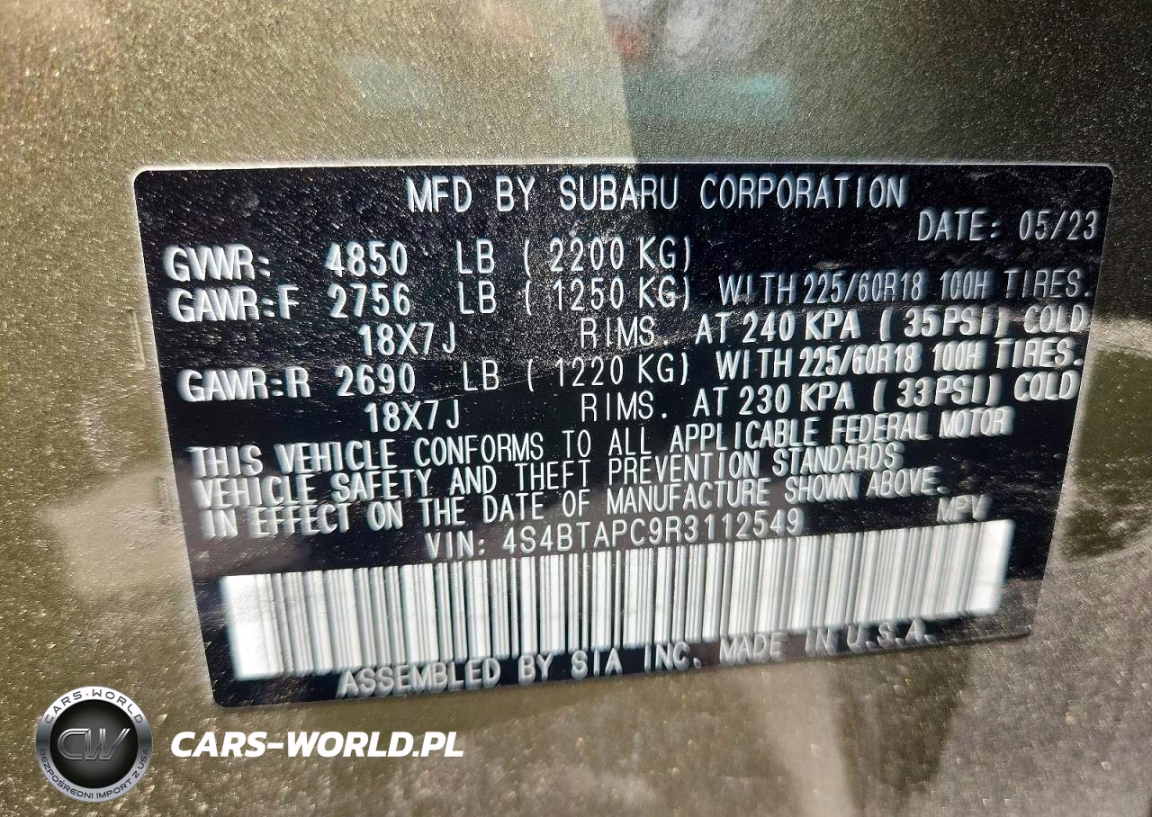 2024 Subaru Outback Touring VIN:4S4BTAPC9R3112549 - 12