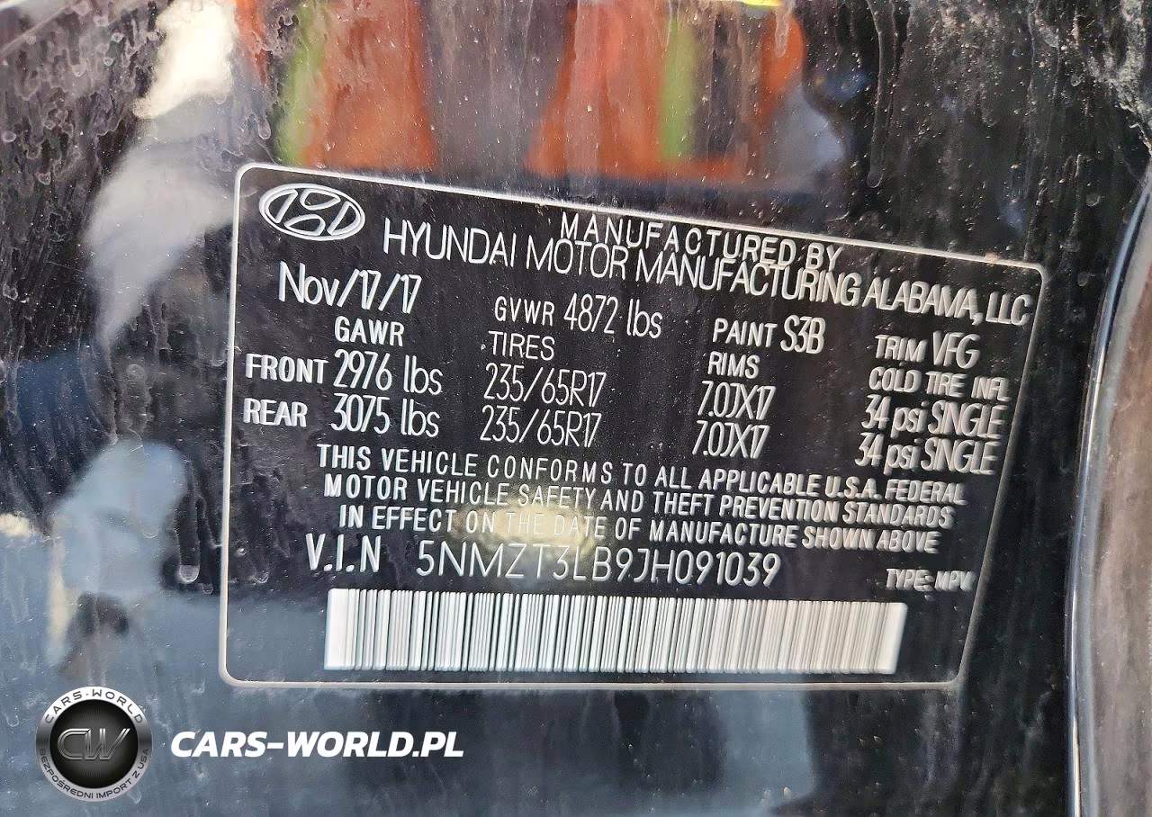 2018 Hyundai Santa Fe Sport 2.4L VIN:5NMZT3LB9JH091039 - 13