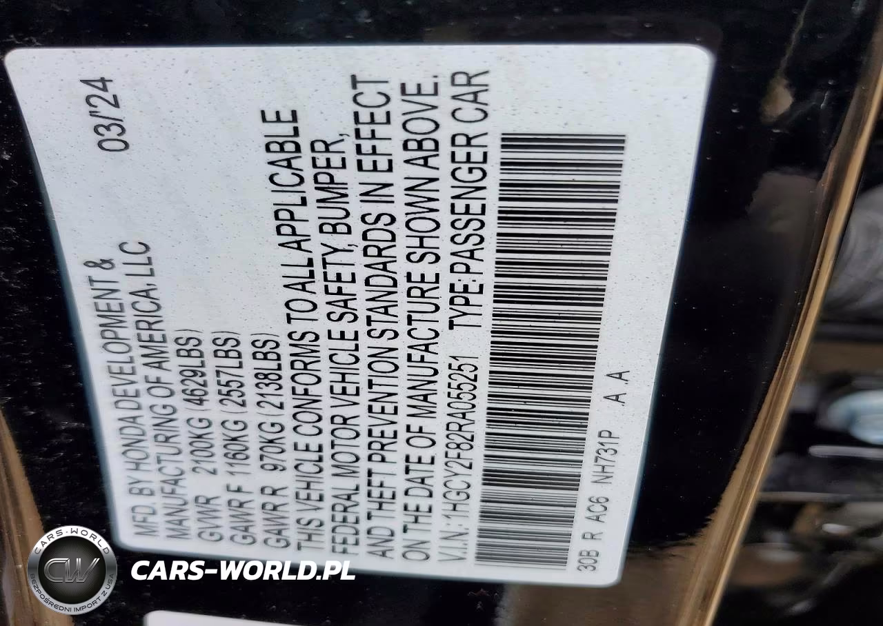 2024 Honda Accord Touring Hybrid VIN:1HGCY2F82RA055251 - 12