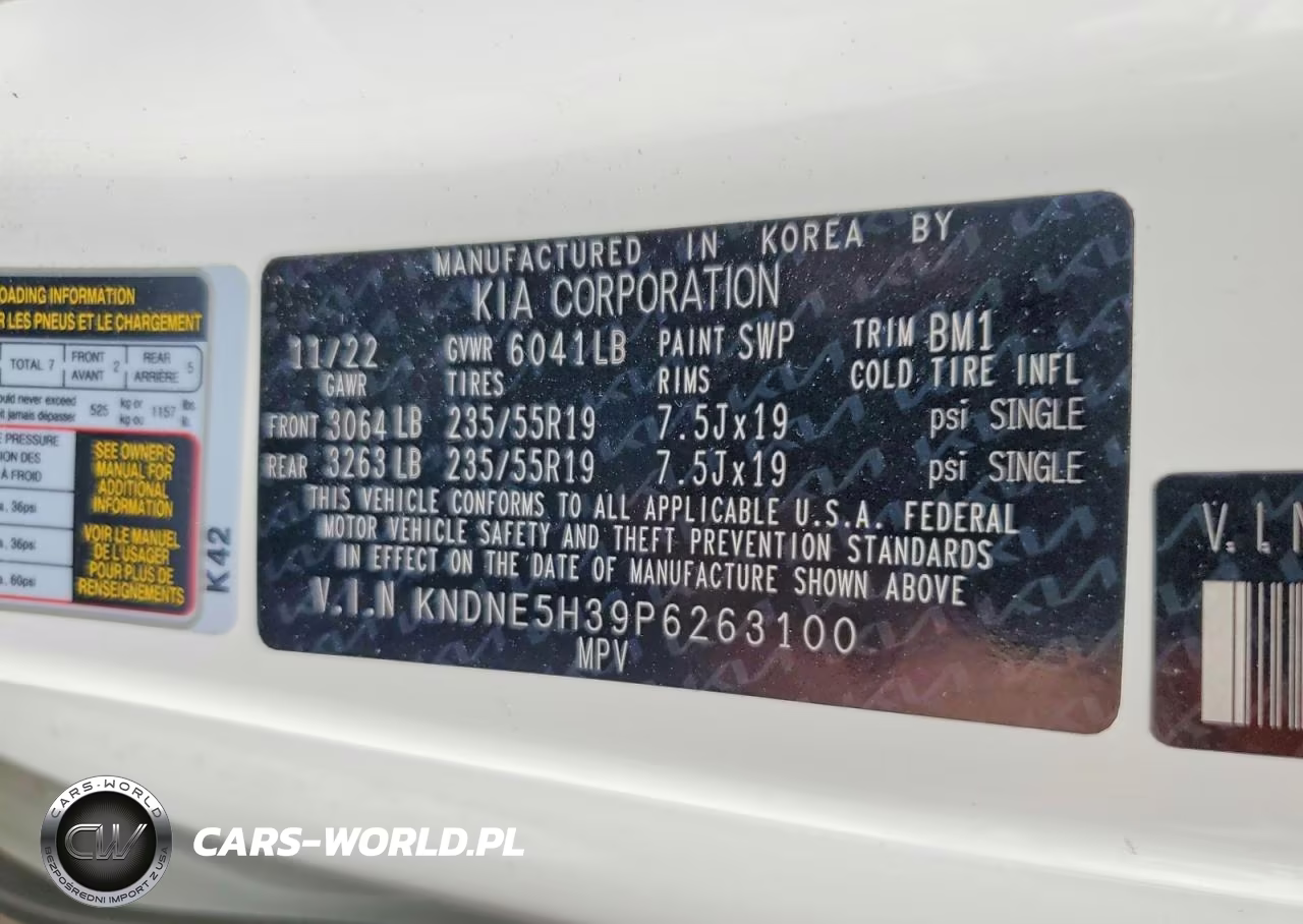 2023 Kia Carnival Sx Prestige VIN:KNDNE5H39P6263100 - 13