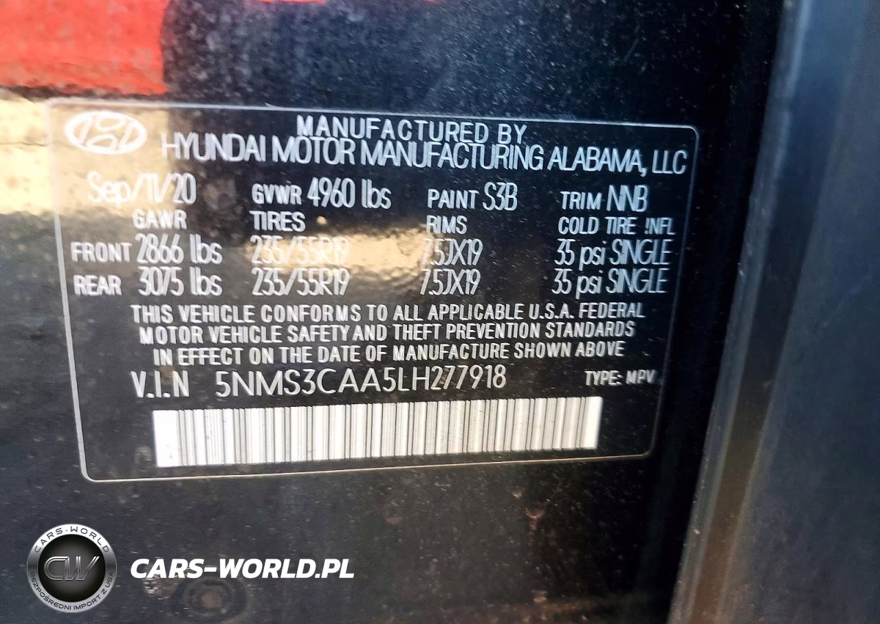 2020 Hyundai Santa Fe Sel 2.0T VIN:5NMS3CAA5LH277918 - 13