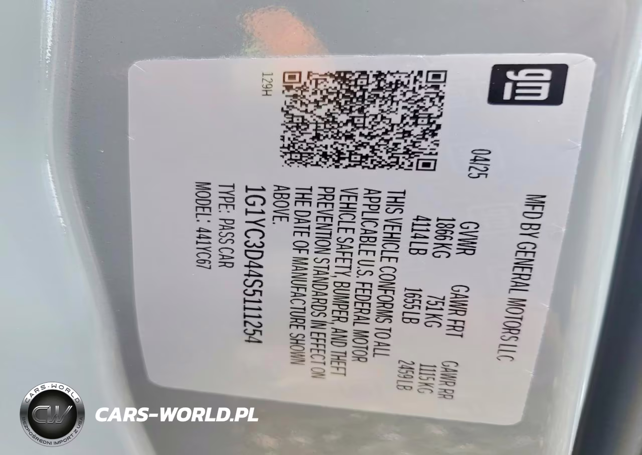 2025 Chevrolet Corvette Stingray 3Lt VIN:1G1YC3D44S5111254 - 12