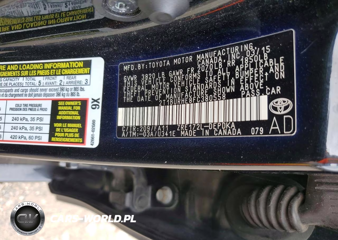 2015 Toyota Corolla L VIN:2T1BURHE8FC380558 - 12