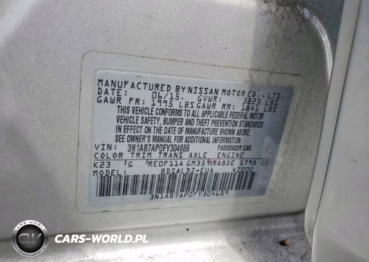 2015 Nissan Sentra Sv VIN:3N1AB7AP0FY304689 - 12