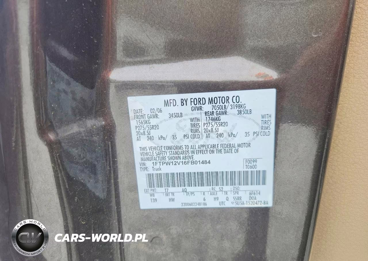 2006 Ford F150 Supercrew VIN:1FTPW12V16FB01484 - 12